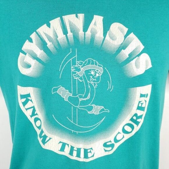 Gymnasts Know The Score T Shirt Vintage 80s Gymnastics 50/50 Made In USA Mens S - Picture 2 of 7